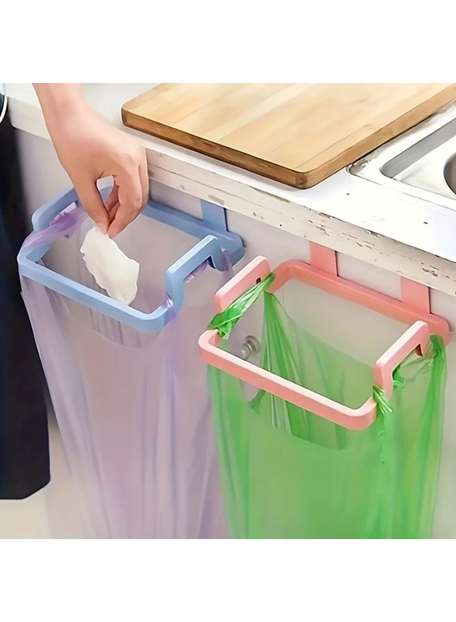 Green Easy Install Hangable Kitchen Cabinet Door Trash Rack Space Saving Garbage Bag Holder - Image 3